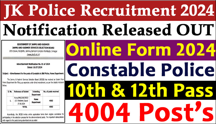 JK Constable Police Recruitment 2024