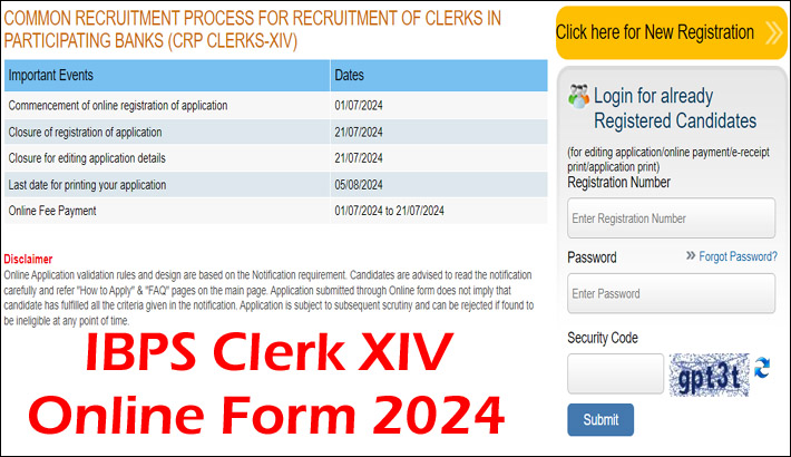 IBPS Clerk Online Form 2024